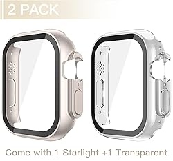 Misxi 2 Pack Hard PC Case with Tempered Glass