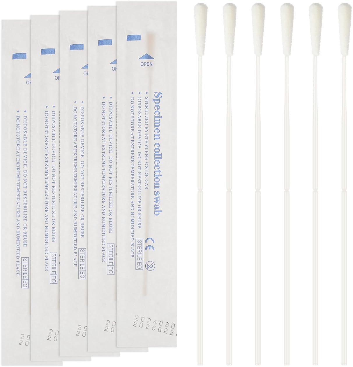 20Pcs Cleanroom Polyester Tip Cleaning Swabs with Flexible Paddle Disposable Throat Swabs Cotton Tip Applicator Polyester Tipped Sterile Applicators 8cm