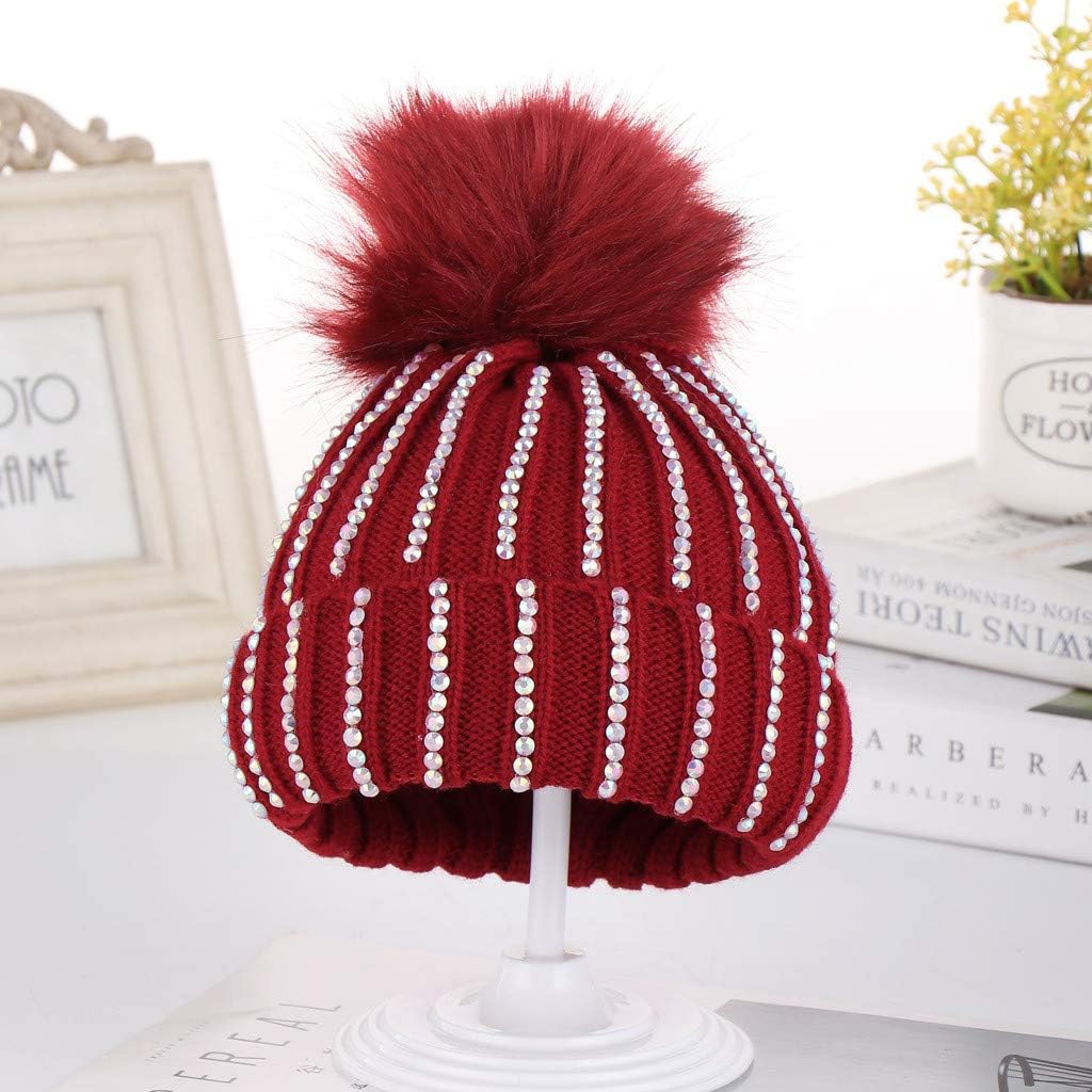 Susenstone Bonnet Bebe Fille Hiver Naissance Pompon Chaud Tricot En Laine Pas Cher A La Mode Unisex Chapeau Enfant Strass Cachemire Bebe Garcon Fille 0 6 Ans Vetements Bebe Fille 0 24m Simoncustoms Com