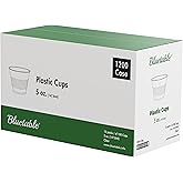 Bluetable 5 oz Cups Disposable Plastic Bulk 1200 Case – Small Medicine Cups 5 Ounce Bathroom Cups Translucent cup 5 oz. Water Dispenser Clear Drinking Cup [1200 Pack/Case]