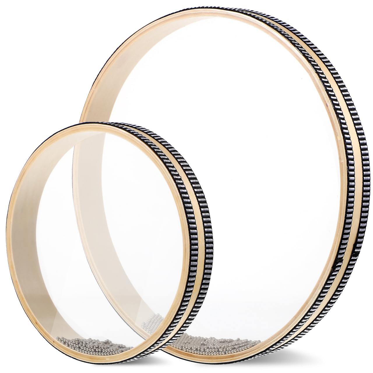 Vaguelly Ocean Drum Set 2 Pack 11.81 Inch Wave Drums Percussion Instruments Filled with Beads for Music Classrooms Concerts Family Gatherings and Meditation