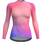 Wulibike Cycling Jersey Women Long Sleeve,Bicycle Biking Bike Shirts for Women with Pockets