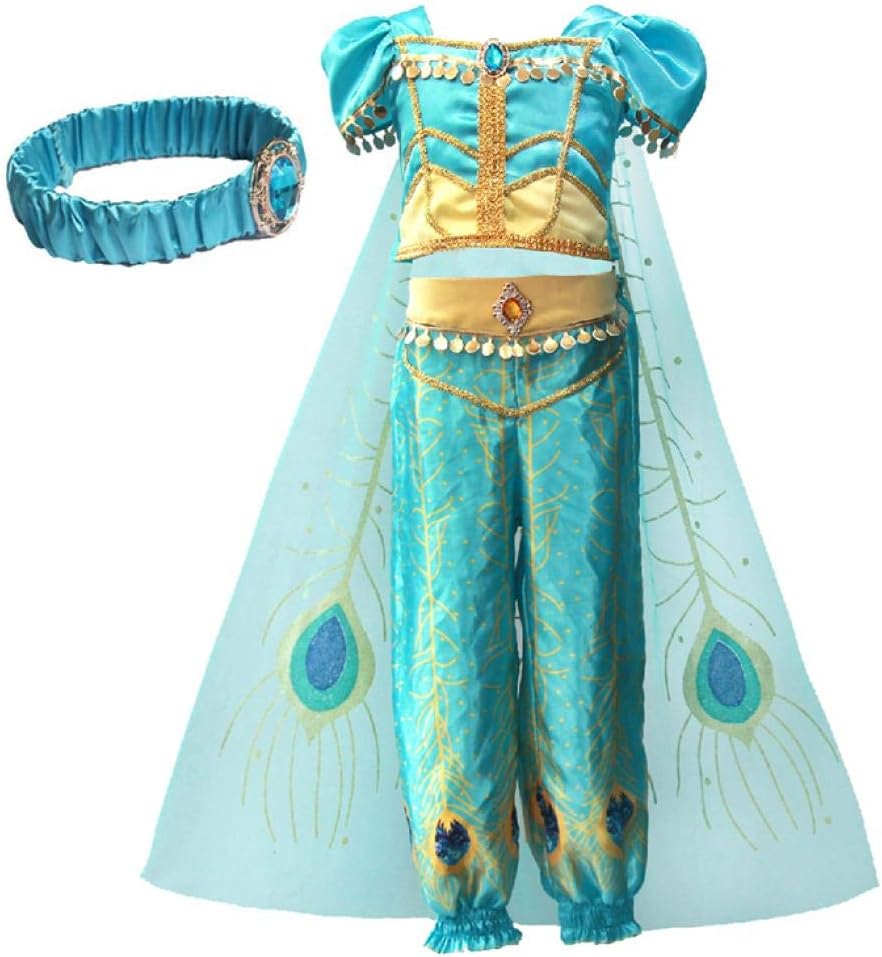 Getupp アラジン ジャスミン 仮装 プリンセス 子供用 ハロウィン コスプレ衣装 ４点セット ディズニー映画 アラジンと魔法のランプ ダンス 服 イベント キャラクター仮装 コスチューム ステージ 舞台服 クリスマス 学園祭 130cm キッズ Amazon