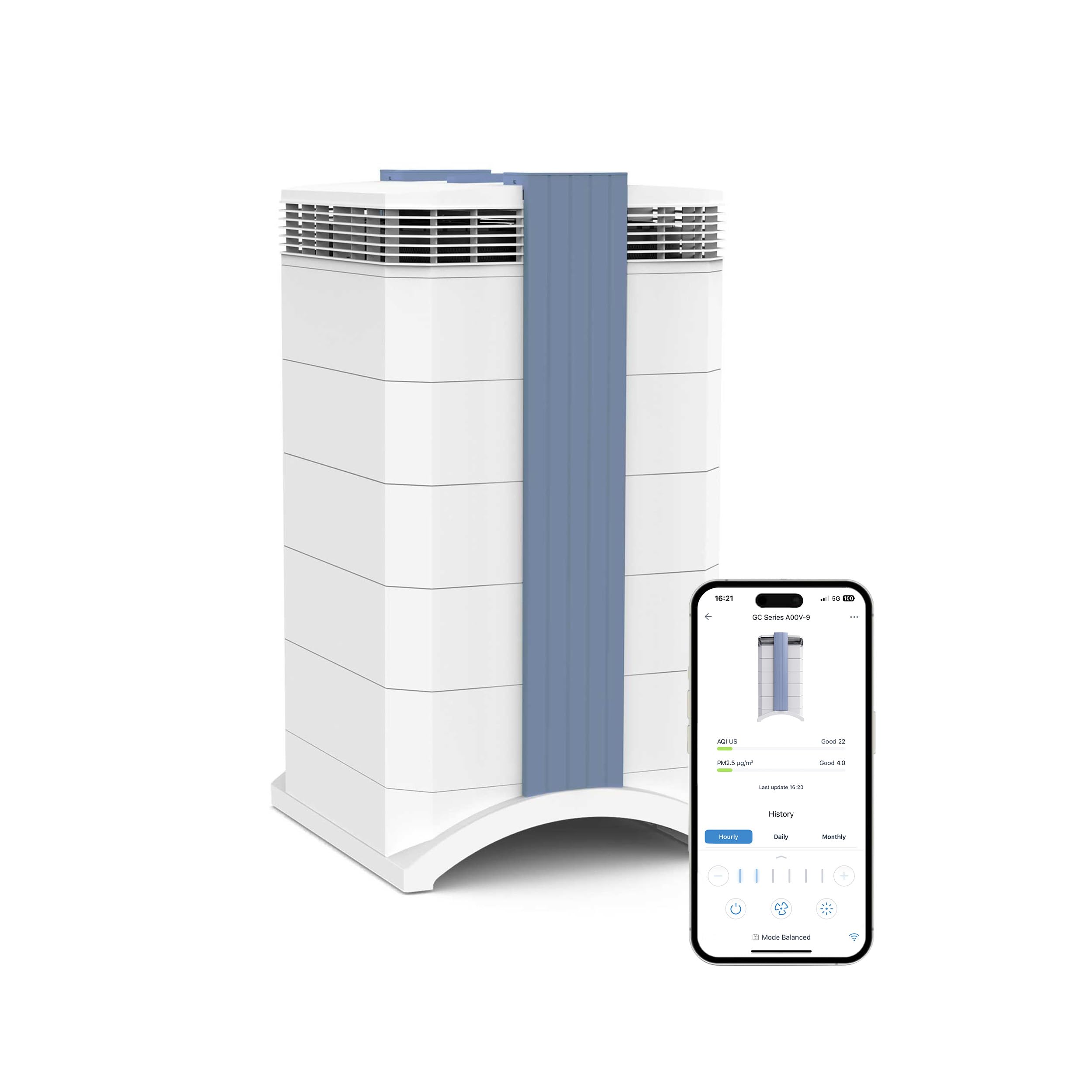 IQAir GC MultiGas XE Air Purifier – Smart MultiGas Filtration for Rooms up to 1125 sq ft - Chemicals, Odors, VOCs, and Particles, Swiss Made, WiFi Enabled