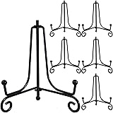 HENABLE 6PCS Premium Black Iron Plate Stands for