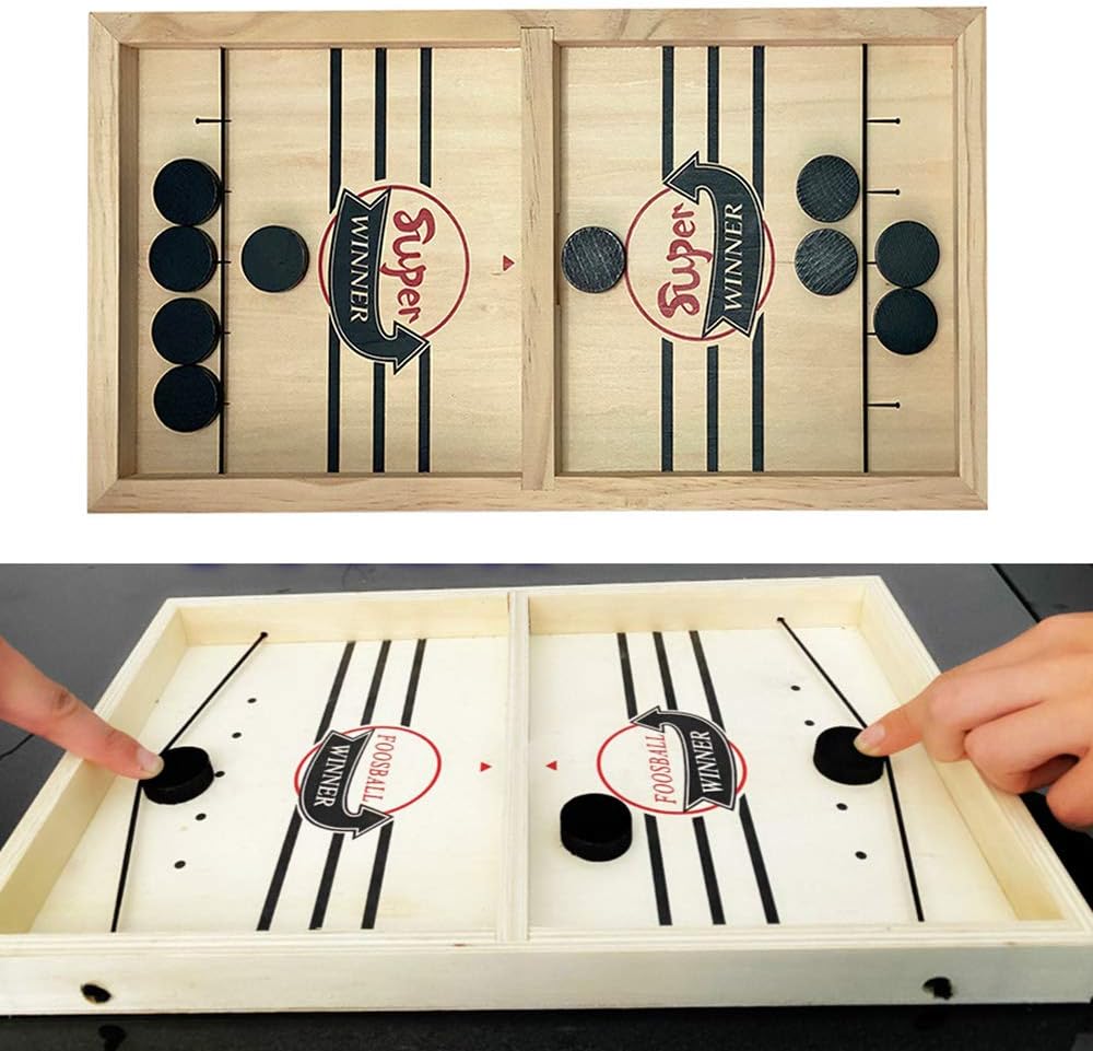 BYECHOW Fast Slingpuck Board Game,Slingshot Games Toy Board Paced Sling Puck Winner Board Games Toys for Kids & Family