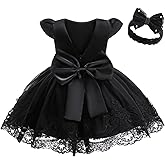 3M-3T Toddler Baby Girls Dresses Pageant Wedding Flower Girls Dress Formal Gowns Embroidered Lace Dress + Headwear