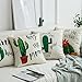 MIULEE Pack of 4 Summer Style Cactus Decor Throw Pillow Cover Green Plants Decorative Cotton Linen Burlap Square Outdoor Cushion Cover Pillow Case for Car Sofa Bed Couch 18 x 18 Inch