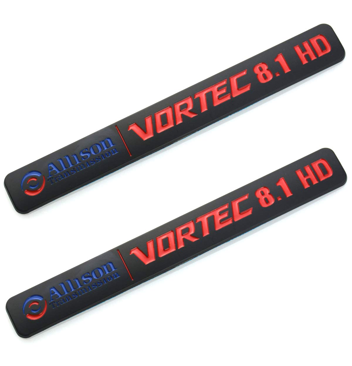 Photo 1 of 2 Pack Allison Transmission 8.1 Hd 8.1L Vortec Emblem Sticke decals Badges Replacement for 2500Hd 3500Hd Gmc Silverado Sierra Truck (Black/Red)