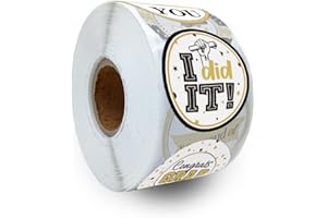 REWIDPARTY Graduation Round Stickers Rolls（500 PCS）Congrats Grad Stickers Graduation Cap Stickers Graduation Party Favors Adhesive Party Stickers Graduation Party Supplies for Adults Teens Kids