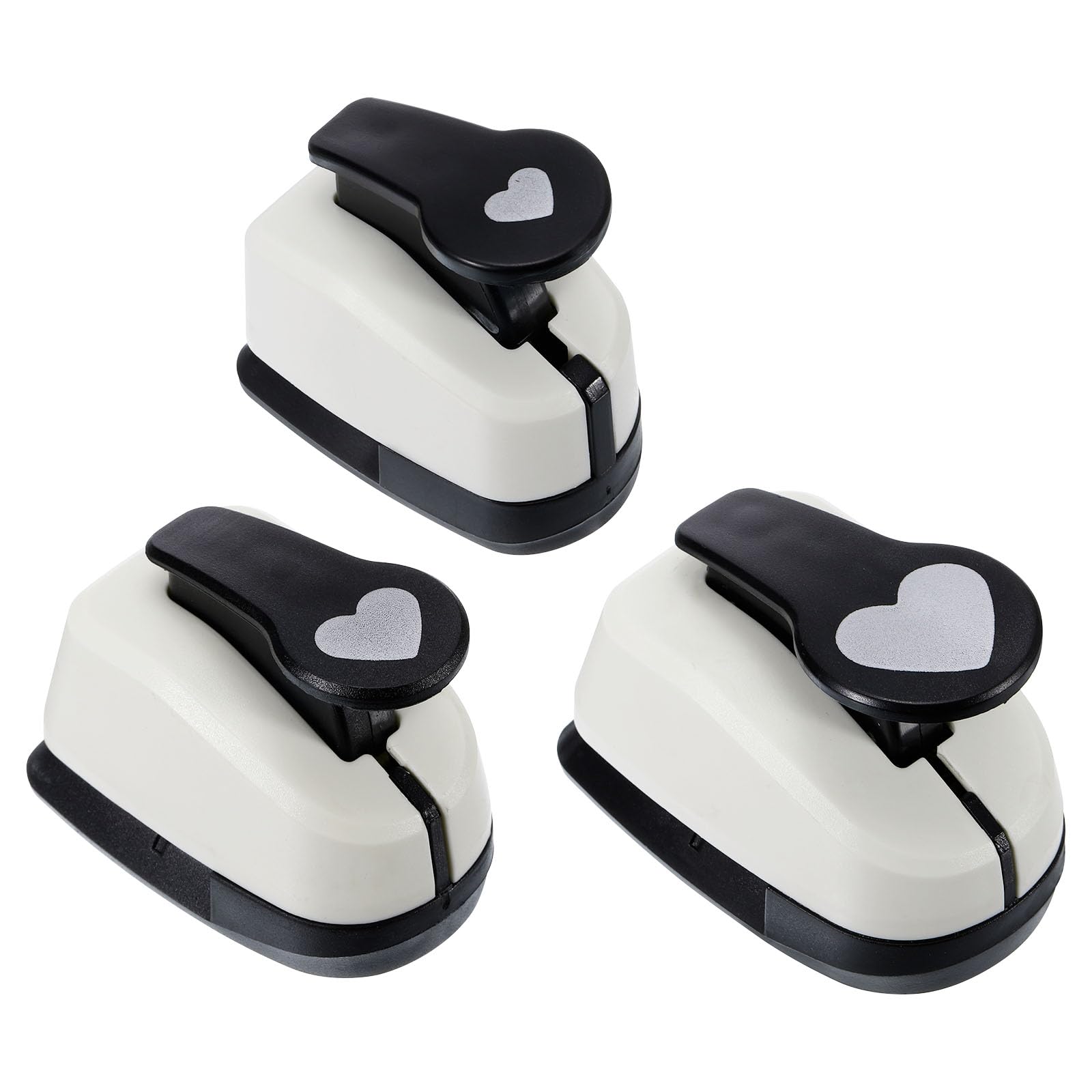 PATIKIL 0.4 Inch 0.6 Inch 1 Inch Heart Punch, 3 Pack Heart Hole Paper Punch Hole Puncher Shape Punches for Crafting Scrapbooking DIY Card Making