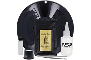 ASR Outdoor Gold Panning Kit with Paydirt Beginner Prospecting Equipment 6pc, Black