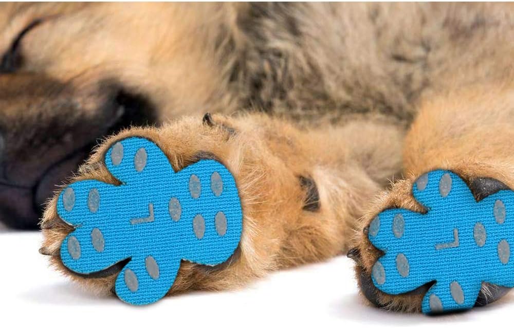 LLNstore Dog Paw Protector, Dog Paw Pads Anti-Slip Traction Pads Dog Pad Traction Disposable Self Adhesive Dog Shoes Alternative Replaceable to Keep Paws Clean 24pcs for 4 Paws