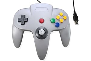 GTRON 3rd Party Classic Retro N64 Bit USB Wired Controller for PC and MAC - Grey
