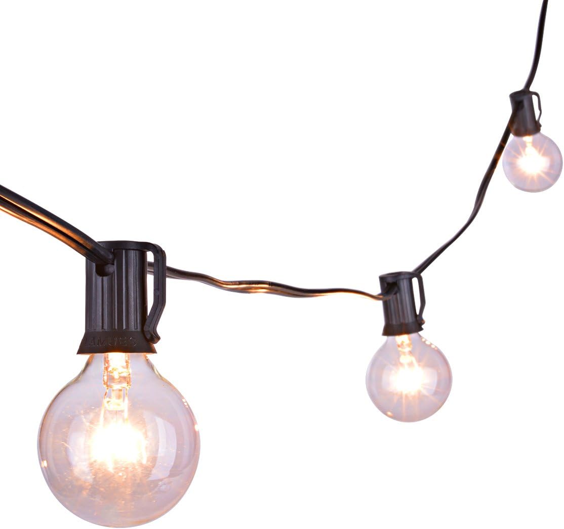 Sunix 25ft G40 Clear Globe String Light, Christmas Lights with 25 G40