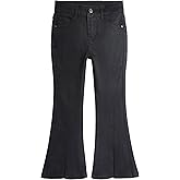 KIDSCOOL SPACE Girls Simple Jeans, 6-15T Elastic Band High Stretch Flared Denim Pants
