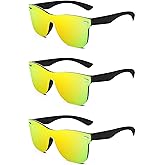 FEISEDY Trendy Rimless Mirrored One Piece Lens Sunglasses Reflective Sun Glasses B4114