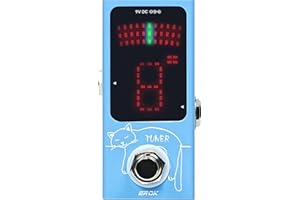 EROK Mini Tuner Pedal - Compact Size with Pitch LED Indicator for Electric Guitar & Bass, True Bypass