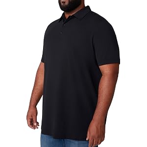 STRONGSIZE Big and Tall Casual Polo Shirts – Stretch Jersey Cotton | Longer Length Shirt | Tonal Buttons