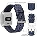 QIBOX Bands Compatible with Versa, Woven Fabric Wrist Strap Watch Special Edition Replacement Bands Classic Square Stainless Steel Buckle Compatible with Versa Smart Watch