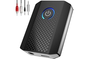 Aisidra Bluetooth Transmitter Receiver for TV & PC, Bluetooth 5.2 Long Range Audio Transceiver for Home Stereo, Airplane, Dual Link, RCA Cable, aptX Low Latency