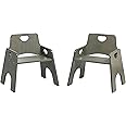 ECR4Kids Stackable Wooden Toddler Chair, 10in, Kids Furniture, Grey Wash, 2-Pack