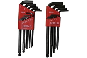 Eklind Tool 13221 Ball-Hex L-Key Allen Wrench Combo- Inch/MM (2 Sets 21pc)