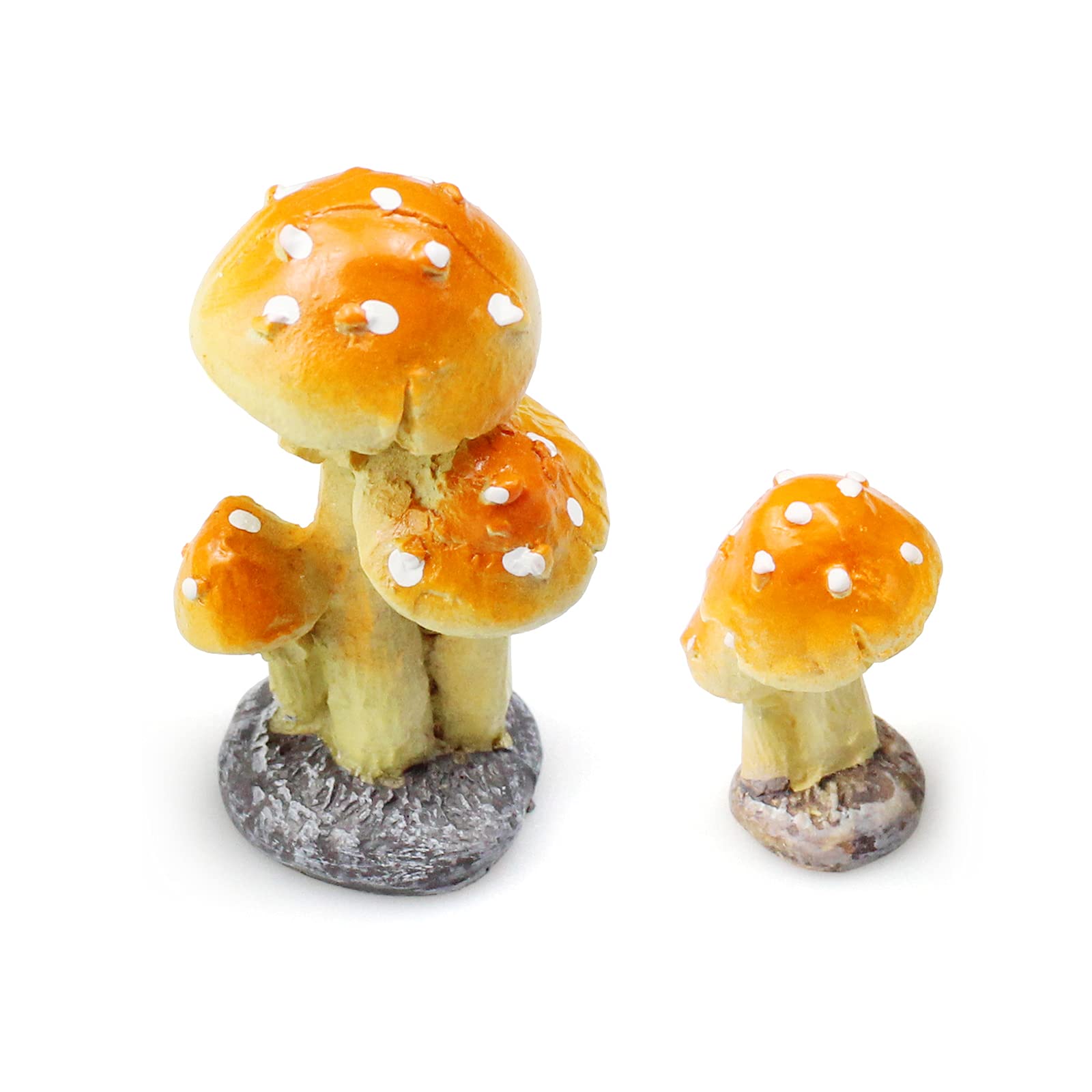 burkfeeg 2 Pcs Mini Mushroom Model Decoration Miniature Mushroom Ornaments Simulation Resin Mushroom Micro Landscape Ornaments For Miniature Fairy Garden Decoration (3-5cm)