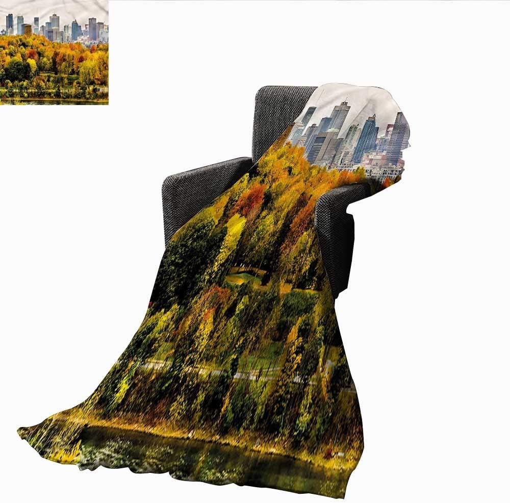 PrimoMol Bed Blanket,Fall,Montreal in Autumn Season,for Bed & Couch Sofa Easy Care 60"x70"