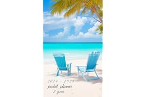 Small 2 Year Pocket Calendar 2024-2025 Monthly Planner Beach: 24 Month Monthly Calendar Schedule Organizer from JANUARY - DEC