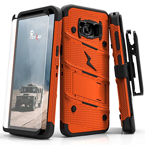 Samsung Galaxy S8 Plus Case, Zizo [Bolt Series] w/ [Galaxy S8 Plus Screen Protector] Kickstand [12 ft. Military Grade Drop Tested] Holster Clip - S8+