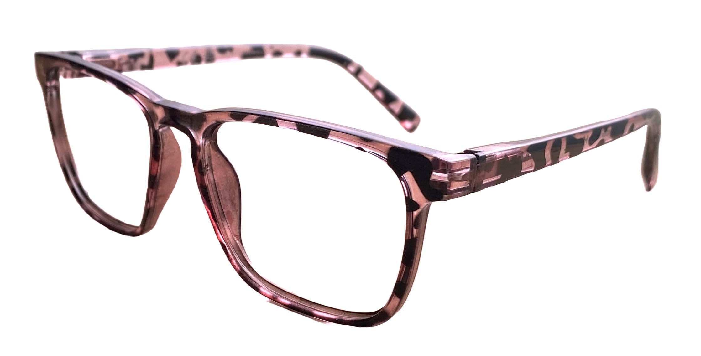 I-Sential Bifocal Reading Glasses & Case Sprung Hinges Crystal Pink Demi Designer Frame Mens Womens Readers +2.75