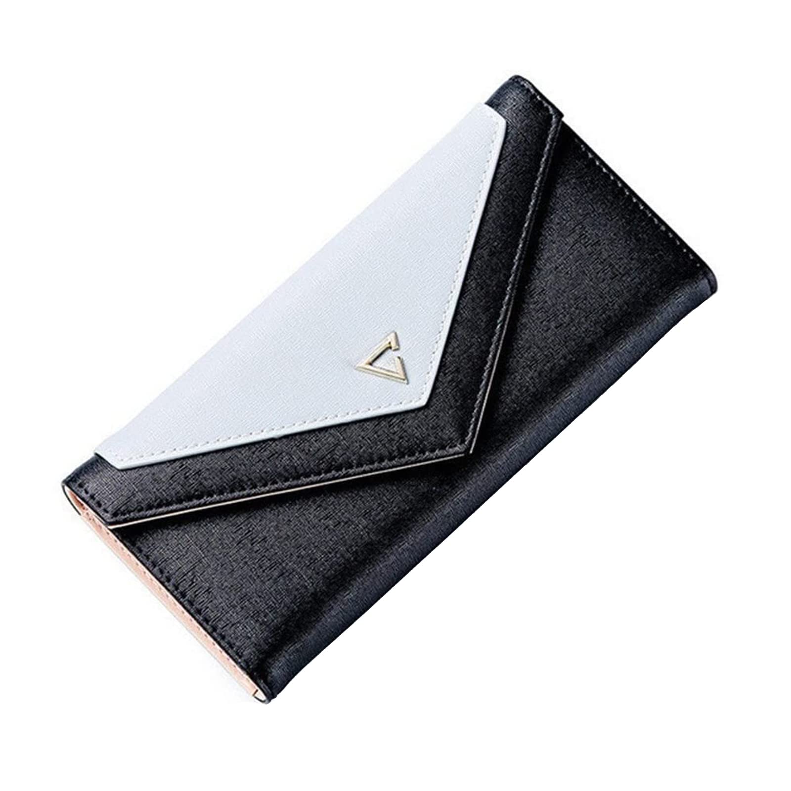 DWE Ladies Purse, Women Leather Wallet Purses Long Envelope Zipper Coin Purse ID Card Holder Phone Pocket Clutch Bag