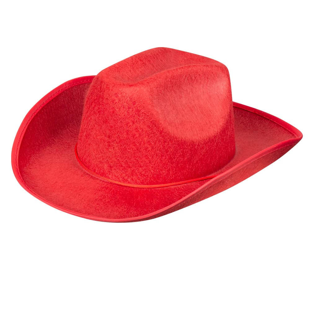 Boland Adult Cowboy Hat, Western Fancy Dress Accessory, Unisex, for Men and Women, Sheriff, Rodeo, Party, Festival, Halloween, Cowboy Dress Up, One Size (Red)