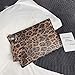 Dolce Na Womens Oversized Clutch Bag Purse Pu Leather Evening Wristlet Handbag (79 Brown Leopard)