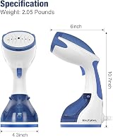 BEAUTURAL Clothes Steamer Portable Handheld 1200W 30-Second Heat Up view 7
