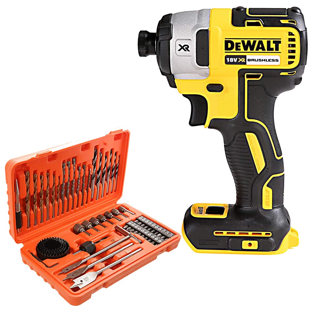 DeWalt DCF887 18V XR Brushless Impact Driver with 56Piece Drill & Screwdriver Bit Set Amazon.co