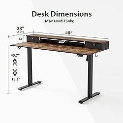 Agilestic Electric Standing Desk with 2 Drawers, 48