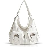 Shoulder Bag for Women, Leather Backpack, Tote Bags with Adjustable Shoulder Strap, Vintage Purse Suitable for Important Occasions, Work, Travel(White)