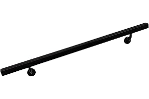 Aluminum Handrail Direct AHR 9' Handrail Section with Mounts - Black - Stair Handrail - USA Made Railing- Easy to Install Handrails for Outdoor & Indoor Stairs, Porch & Deck Stair Handrail