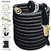 Morvat Expandable Garden Hose, Water Hose, Expanding Garden Hose, Flexible Hose, Retractable Hose, 3800D Brass + 10 Setting Spray Nozzle + Heavy Duty Brass Nozzle + Hose Holder + Carry Bag, 100 FT