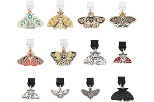 PH PandaHall 12PCS 12 Styles Dust Plug Charms Enamel Moth Pendants 25-31mm Insect Port Caps Protector Type-C Charging Port Pl