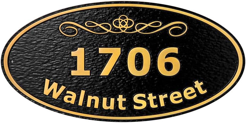 Plaques & Wall Art - Custom Metal Address Plaque Personalized Address and Street Name House Number Sign Wall Mounted Sign Plaque Out Door 12