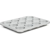 Martha Stewart Gallen 12 Cup Nonstick Carbon Steel Muffin/Cupcake Pan - Silver
