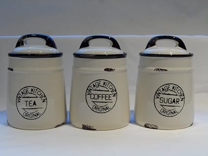 antique tea coffee sugar canisters