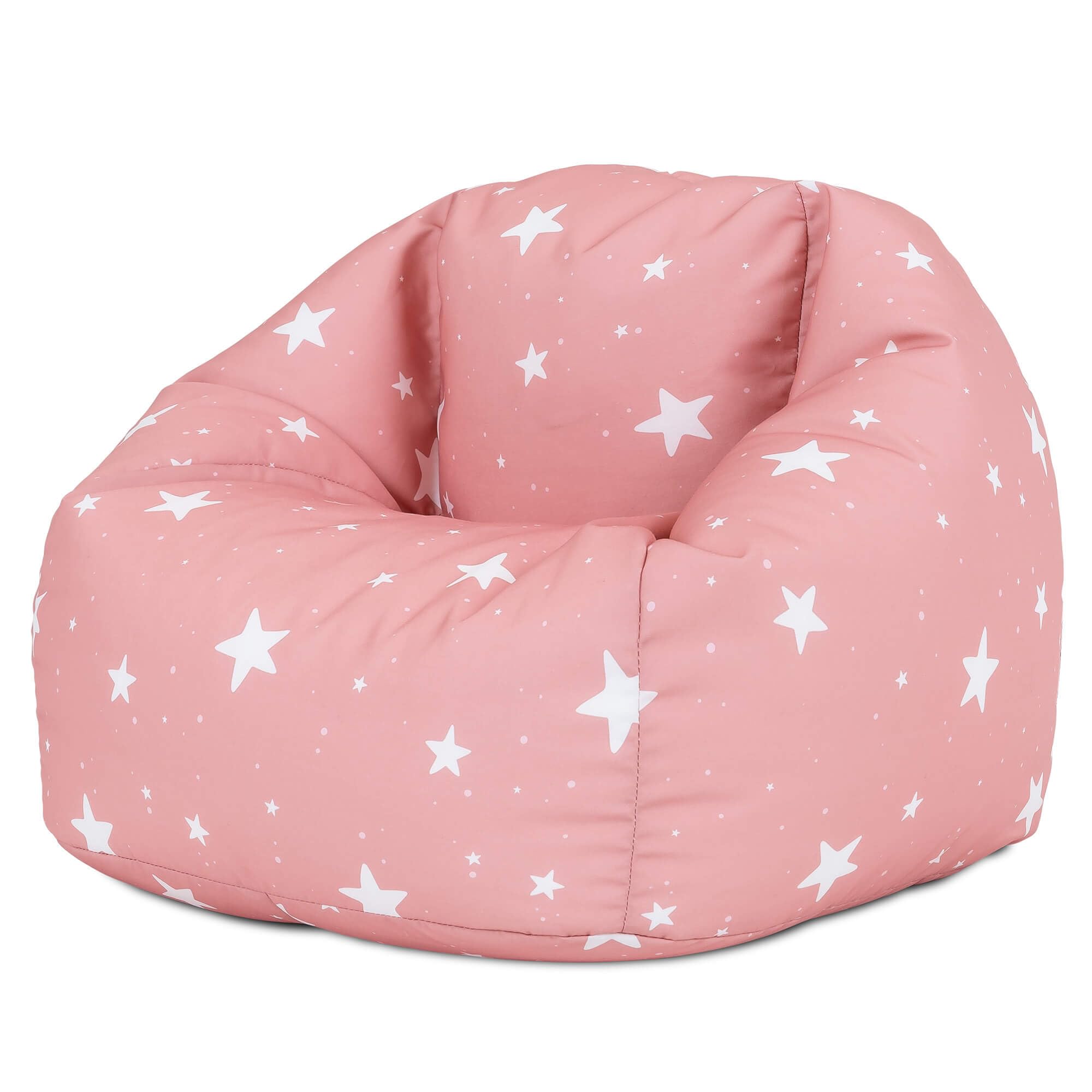 icon Star Print Kids Bean Bag, Pink, Kids Bean Bag Chair with Filling Included for Girls and Boys, Childs Chair, Beanbags for Children, Nursery Décor, Playroom Décor, Bedroom Accessories