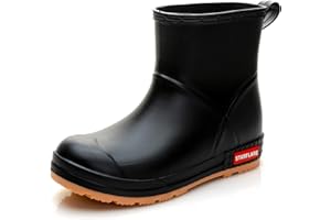 STARFLARE Rain Boots Women and Men Superior Anti-Slip Waterproof Rubber Boots Casual Chealsea Classic Ankle Boots Durable Rain Shoes Mud Rubber Booties for Work PVC Garden Shoes for Sailing Fishing and Camping