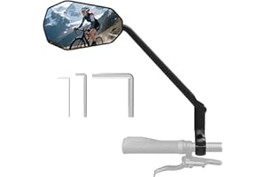 Bike Mirror, Diyife Long Arm Aluminum Bicycle Rear View Mirror with Large HD Wide Angle, 360°Adjustable Shockproof Bicycle Mi