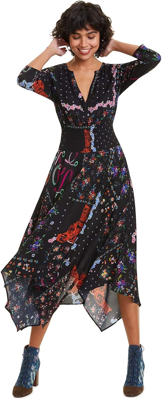 Desigual Dress Jana Robe, Noir (Negro 2000), 44 (Taille Fabricant 42