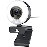NexiGo N960E 1080P 60FPS Webcam with Light, Software Included, Fast AutoFocus, Built-in Privacy Cover, USB Web Camera, Dual Stereo Microphone, for Zoom Meeting Skype Teams Twitch